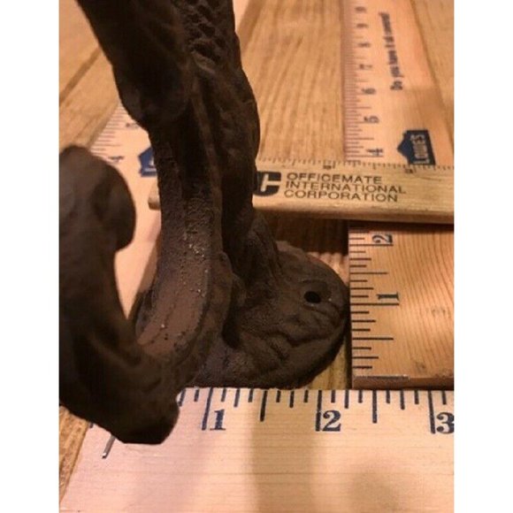 One (1) Cast Iron Chinese Dragon 8" Wall Hook Dolphin Wall Hooks 0170-01204 R - Picture 11 of 12